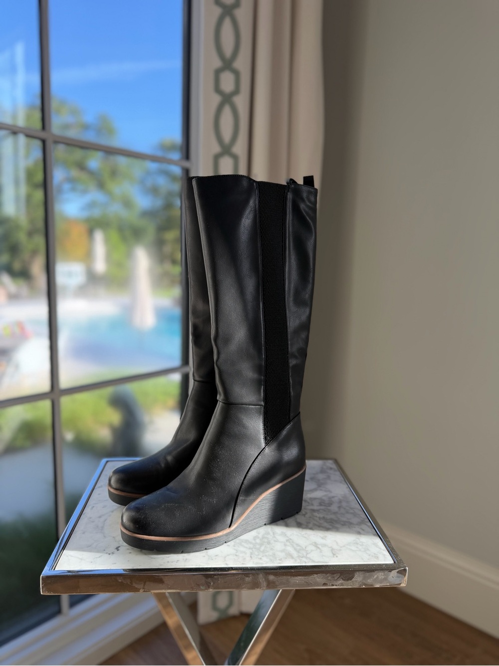 SOUL by Naturalizer Adrian Knee-High Wedge Boots – Black